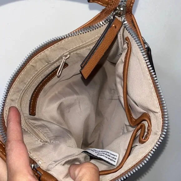 NINE WEST Solid Mocha Brown Crossbody Purse - Picture 5 of 5